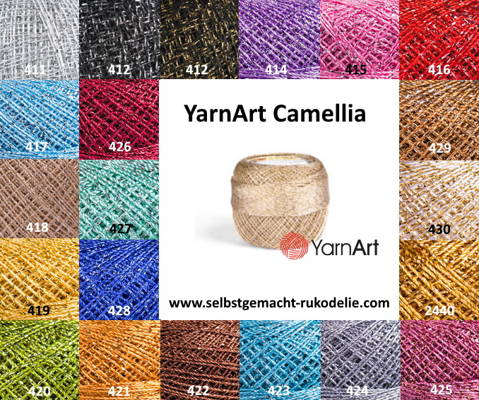 YarnArt Camellia, 20g-190m, 70%Polyester-30%Metallic, Schmuckgarn